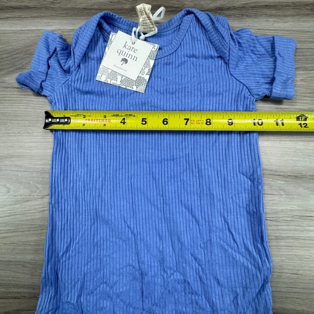 Kate Quinn Blue Ribbed Modal Short Sleeve Bodysuit 18-24M NWT